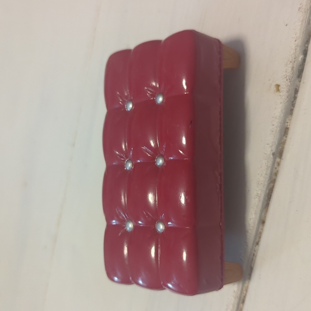 Fisher Price Loving Family Dollhouse Living Room Red Ottoman Sofa Stool Seat